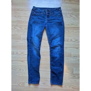 Womens Maurices Jeans Size S-S Thick Stitch Blue Denim 14.5W 28 Inseam